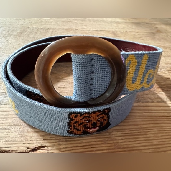 Vintage UCLA Smathers & Branson Handstiched Needlepoint Womens Belt Size M - Picture 1 of 5